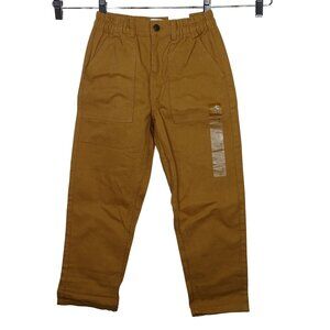 True Craft Dad Fit Utility Pants Jeans Brown Boy Size 10 Zipper Elastic Waist